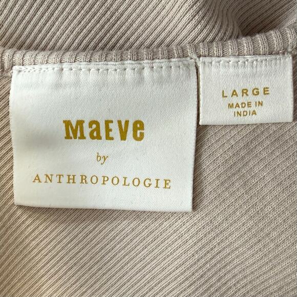 Maeve Anthropologie Rafaela Tan Cotton Bow Tie Tank Top - Picture 4 of 6